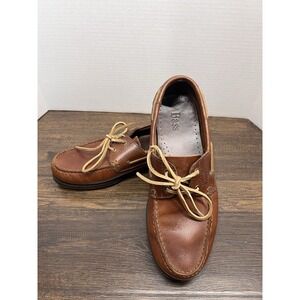 Bass Seafarer Men's 9 M Brown Leather Boat Shoes Moc Casual Loafers Boat Shoes